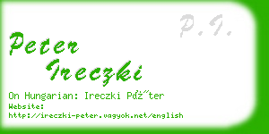 peter ireczki business card